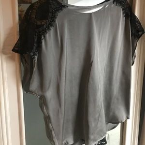 Silk like gray top from express in a size small